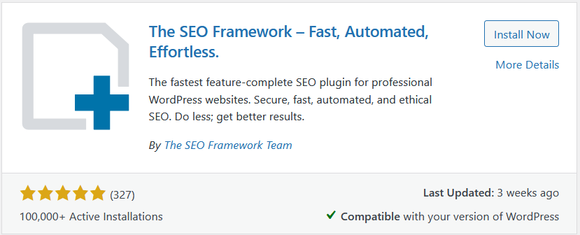 Plugin WordPress The SEO Framework